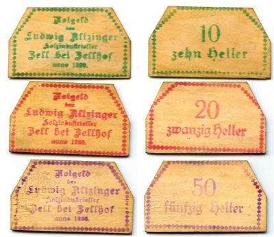 Zell bei Zellhof, Prv. Ludwig Altzinger, Holzindustrieller - Mince a medaile