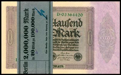 100.000 Mark Reichsbanknote vom 1.2.1923 - Münzen