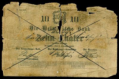 Die Weimarische Bank, 10 Taler 1854 - Coins
