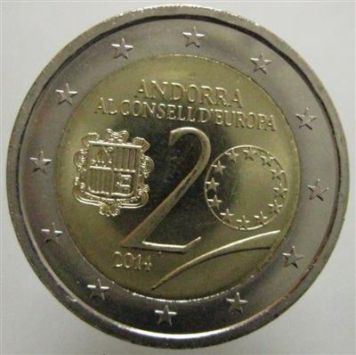 Andorra- 20 Jahre Mitgliedschaft im Europarat - Münzen