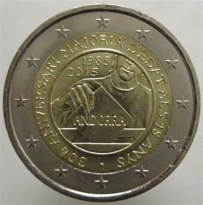 Andorra- 30 Jahre Volljährigkeit mit 18 - Münzen