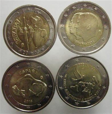 Monaco/Spanien 2 Euro Sondermünzen - Mince