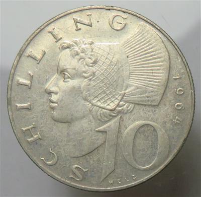 2. Republik- Silber 10 Schillingserie - Münzen