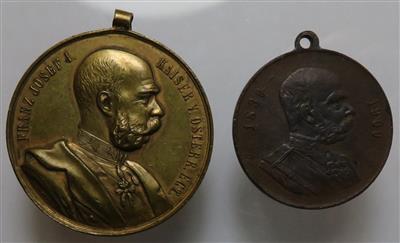 Franz Josef I., 70. Geburtstag 1900 (2 Stk. AE) - Münzen