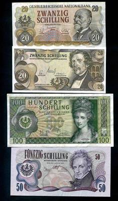 2. Republik- Papiergeld (4 Scheine) - Münzen und Medaillen