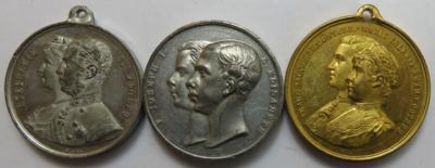 Vermählungen (3 Stk. SN / AE) - Münzen und Medaillen