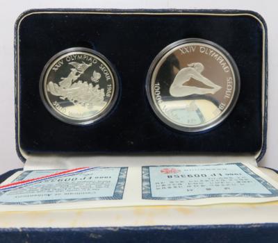 Südkorea- Olympische Spiele 1988 in Seoul - Münzen und Medaillen