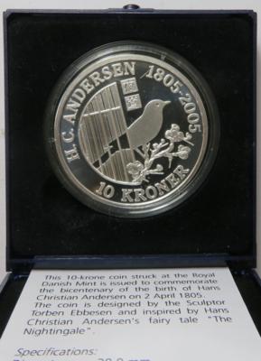 Dänemark- Hans Christian Andersen - Münzen und Medaillen
