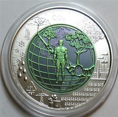 Bimetall Niobmünze Anthropozän - Mince a medaile