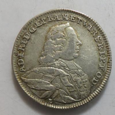 Würzburg, Adam Friedrich 1755-1779 - Mince a medaile