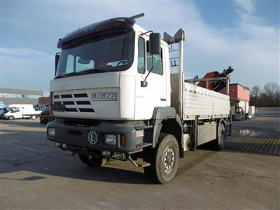 LKW "Steyr 19S41/P45/4 x 4" mit Heckladekran "Palfinger PK16502", - Cars and vehicles