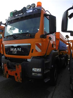 LKW "MAN TGS 28.400 6 x 4-4 BL Automatik" (3-achsig) mit Aufsatzstreuer "Gmeiner STA 7000", - Macchine e apparecchi tecnici