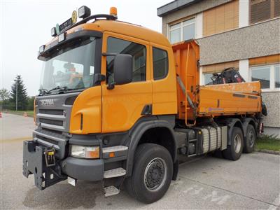 LKW "Scania P380 GB 6 x 4*4 HHA" mit Heckladekran "Hiab 122E-3", - Fahrzeuge & Technik ASFINAG