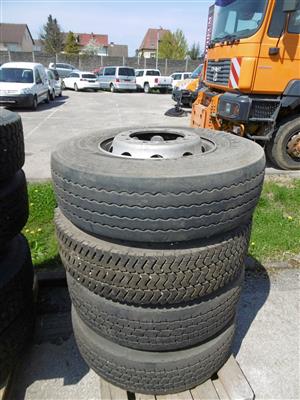 4 LKW Reifen mit Felgen 315/80R 22.5, - Motorová vozidla a technika