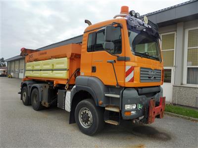 LKW "MAN TGA 28.390 6 x 4-4 BL Automatik" mit Aufsatzstreuer "Küpper-Weisser IMSSL E4470HFS", - Fahrzeuge & Technik ASFINAG