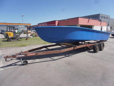 Arbeitsboot auf Hafentrailer, - Cars and vehicles