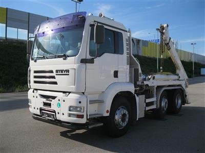 LKW "STEYR/MAN TGA 26.390 S 6 x 2-4" mit Meiler Absetzkipper, - Auto e veicoli