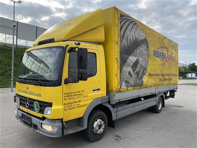 LKW "Mercedes-Benz Atego 1018" mit Ladebordwand, Spriegel und Planenaufbau, - Fahrzeuge und Technik