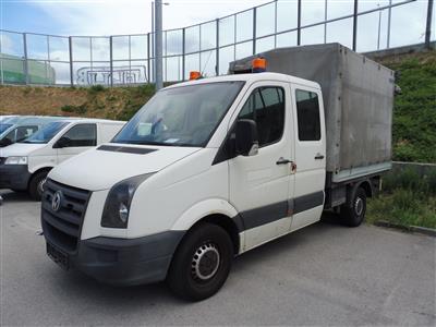 LKW "VW Crafter 35 Doka-Pritsche MR TDI" mit Spriegel und Plane, - Fahrzeuge und Technik