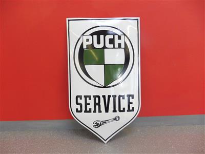 Werbeschild "Puch Service", - Cars and vehicles