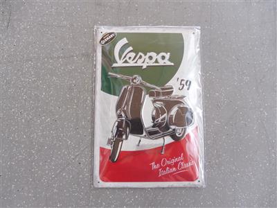 Werbeschild "Vespa 59", - Fahrzeuge und Technik