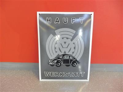 Werbeschild "VW Hauptwerkstatt", - Motorová vozidla a technika