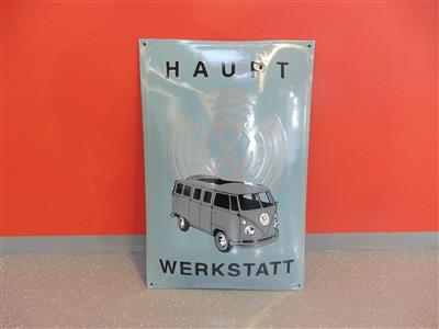 Werbeschild "VW Hauptwerkstatt", - Macchine e apparecchi tecnici