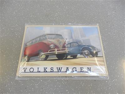 Werbeschild "Volkswagen", - Fahrzeuge und Technik