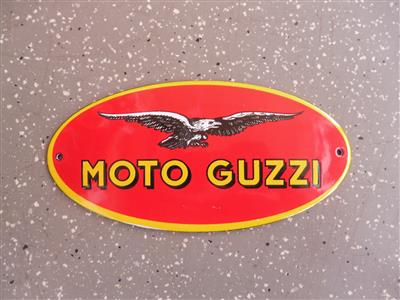 Werbeschild "Moto Guzzi", - Fahrzeuge und Technik