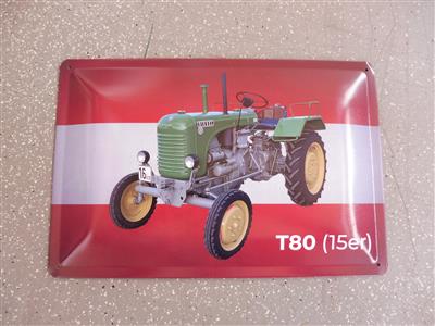 Werbeschild "Steyr Traktor T80 (15er)", - Macchine e apparecchi tecnici