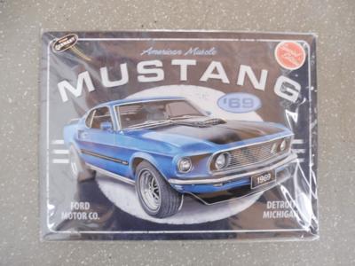 Werbeschild "Mustang 69", - Fahrzeuge und Technik