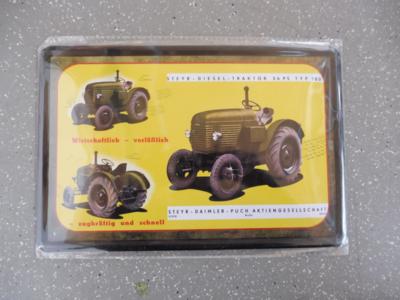 Werbeschild "Steyr Diesel Traktor", - Cars and vehicles