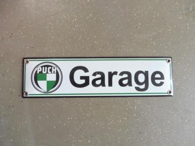 Werbeschild "Puch Garage", - Cars and vehicles