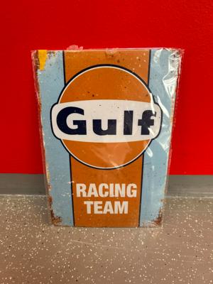 Werbeschild "Gulf Racing Team", - Motorová vozidla a technika