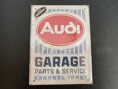 Metallschild "Audi Garage-Parts  &  Service", - Motorová vozidla a technika