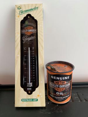 Thermometer und Spardose "Harley Davidson", - Cars and vehicles