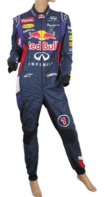 Original "Red Bull Racing Rennoverall des vierfachen Formel 1 Weltmeisters Sebastian Vettel - Automobilia