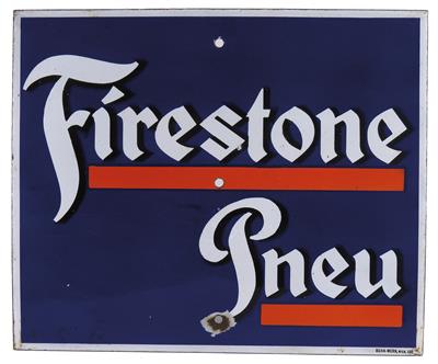 Emailschild "Firestone" - Klassische Fahrzeuge und Automobilia