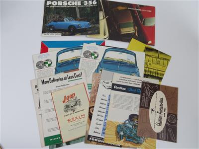 Konvolut "Prospekte Typenblätter und Zeitschriften" - Klassische Fahrzeuge und Automobilia