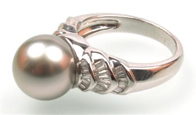 Tahitkulturperle-Diamant Ring - Gioielli