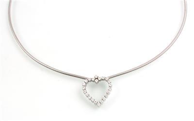 Brillantherzcollier zus. ca. 0,80 ct - Schmuck und Uhren Onlineauktion