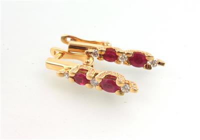 Rubin Brillant Ohrgehänge - Jewellery