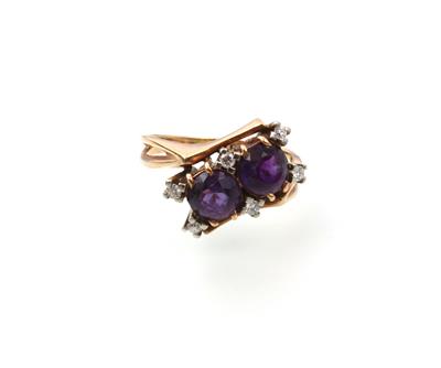Amethyst-Brillantring zus. ca. 1,65 ct - Jewellery