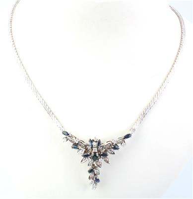 Diamant Saphir Collier - Jewellery