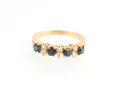 Saphir Diamant Ring zus. ca. 0,80 ct - Gioielli