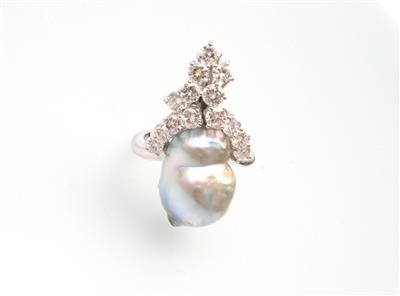 Kulturperle Brillantring ca. 1,85 ct - Schmuck und Uhren