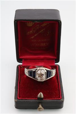 Diamant Saphir Ring ca. 1,60 ct - Schmuck und Uhren