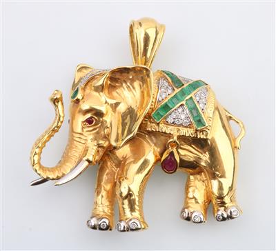 Brillant Anhänger Elefant - Easter Auction