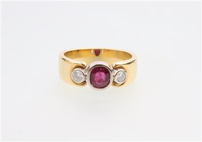 Brillant Rubin Ring - Schmuck und Uhren