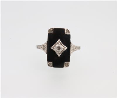 Diamant Onyx Ring - Schmuck und Uhren